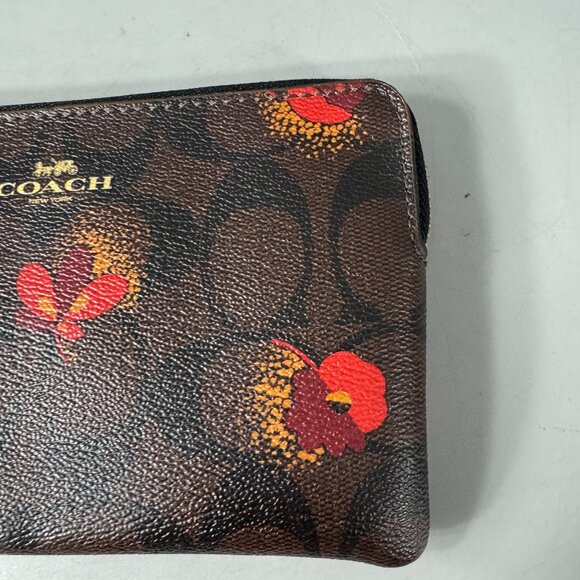 Coach C6417 Corner Zip Wristlet In Signature Canvas With Pop Floral Print - Picture 3 of 12